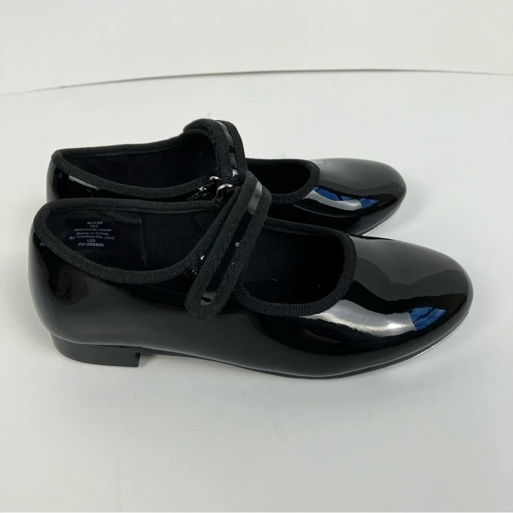 Dance Class Black Patent Leather Molly Jane Tap Shoes Dance Shoes Sz 10 1/2